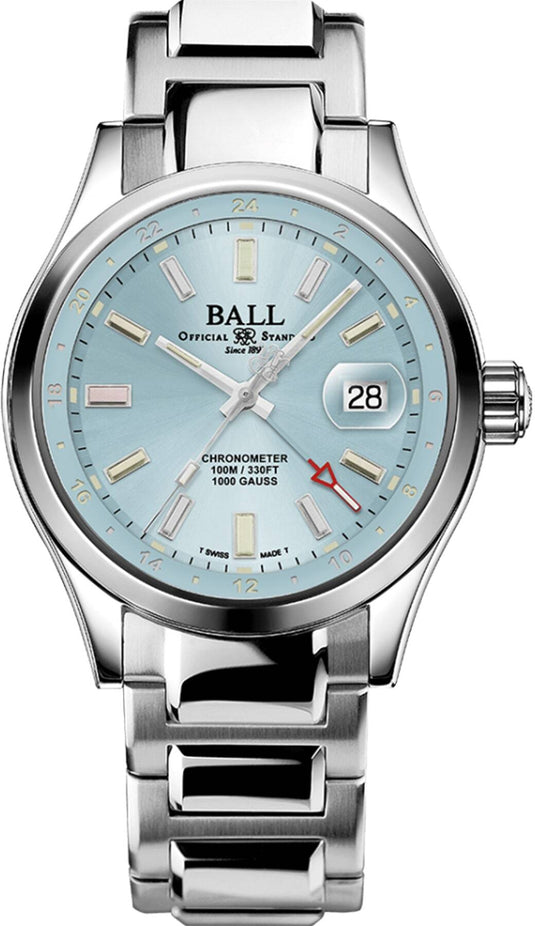 Ball Engineer III Endurance 1917 GMT 41mm Ice Blue Dial Rainbow Tubes