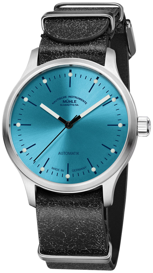 Mühle Glashütte Panova Turquoise Dial on Leather Strap