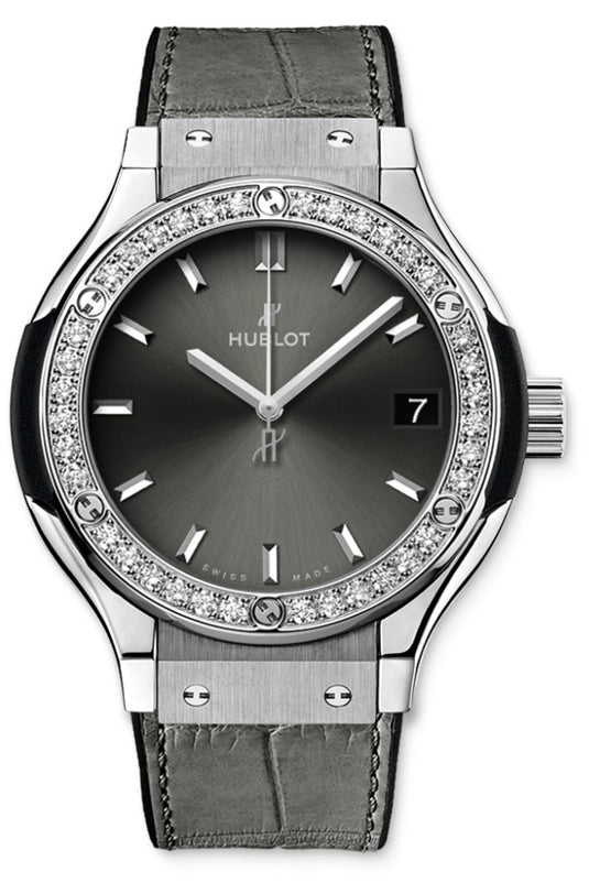 Hublot Classic Fusion Titanium Racing Grey With Diamonds  565.NX.7071.LR.1104
