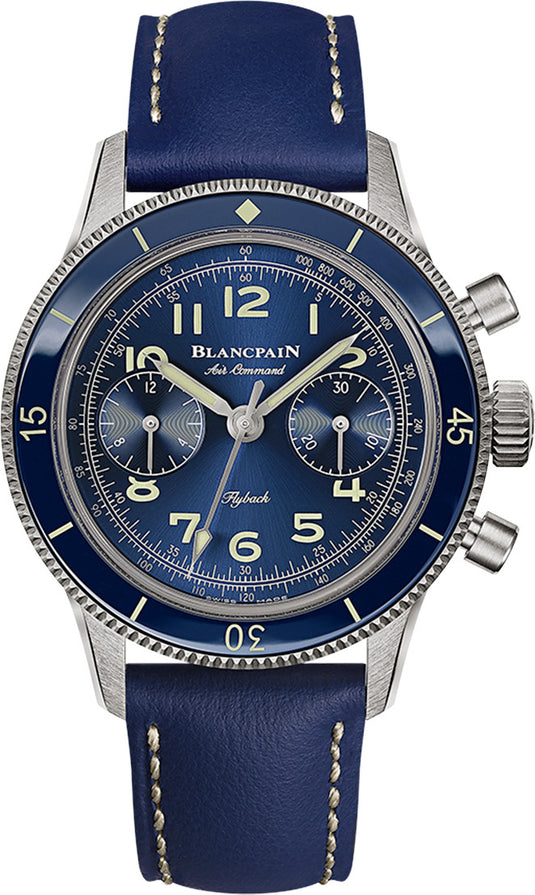 Blancpain Air Command Blue Dial Titanium 36mm on Strap