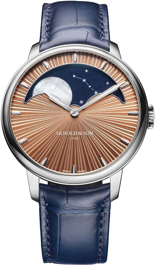 Arnold & Son 1GLBX.P01A.C20 Perpetual Moon 41.5 Platinum Salmon Celestial Rays