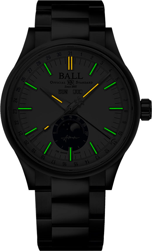 Ball Engineer II Moon Calendar White and Blue Dial