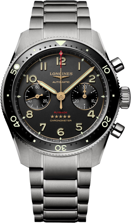 Longines Spirit L3.821.1.53.6 Anthracite Dial on Bracelet