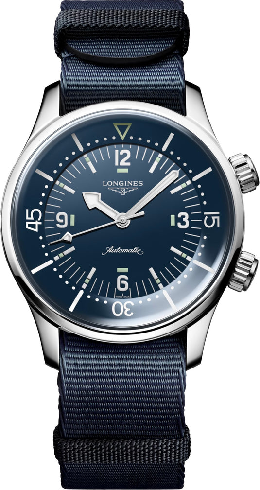 Longines L3.764.4.90.2 Legend Diver 39mm Blue Dial on NATO Strap