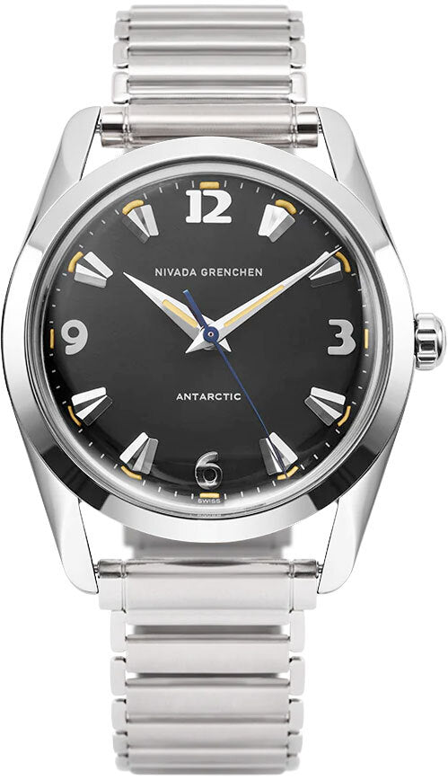 Nivada Grenchen 35017M11 Antarctic 35mm Black Beige Luminova