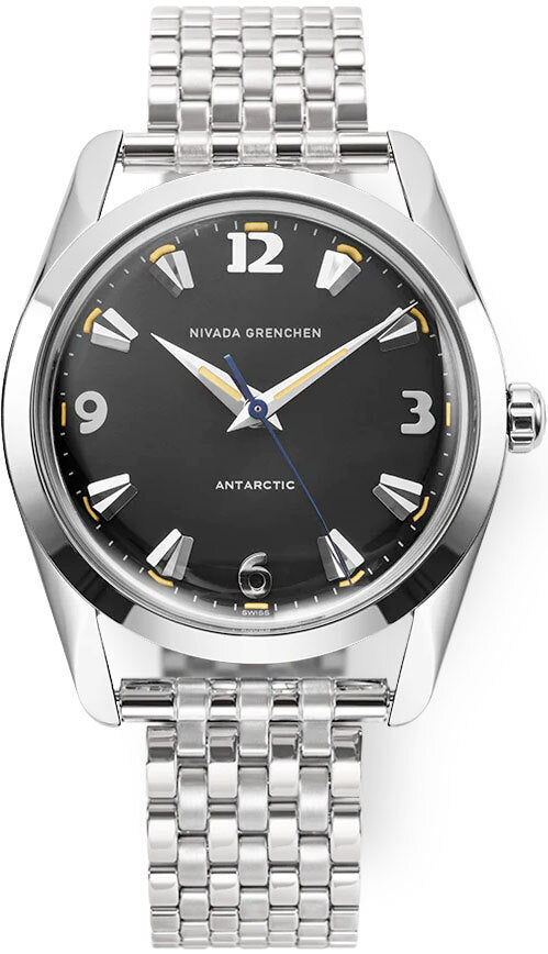 Nivada Grenchen 35017M12 Antarctic 35mm Black Beige Luminova