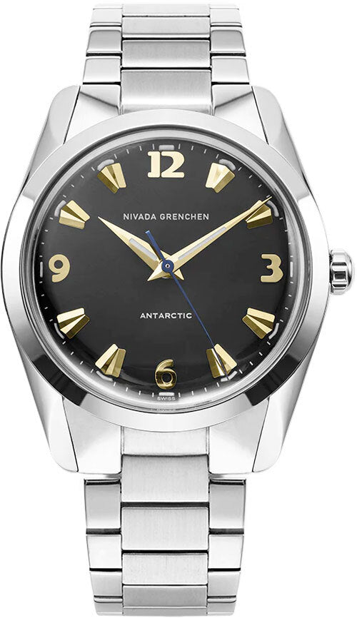 Nivada Grenchen 35015M20 Antarctic 35mm Black & Gold White Luminova