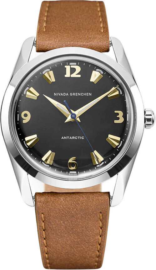 Nivada Grenchen 35015M16 Antarctic 35mm Black & Gold White Luminova