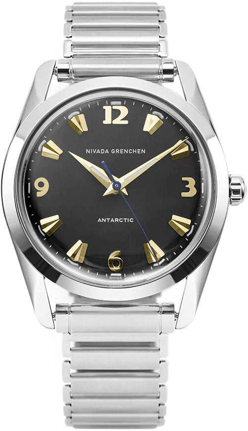 Nivada Grenchen 35015M11 Antarctic 35mm Black & Gold White Luminova