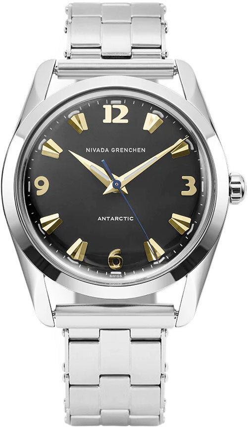 Nivada Grenchen 35015M13 Antarctic 35mm Black & Gold White Luminova