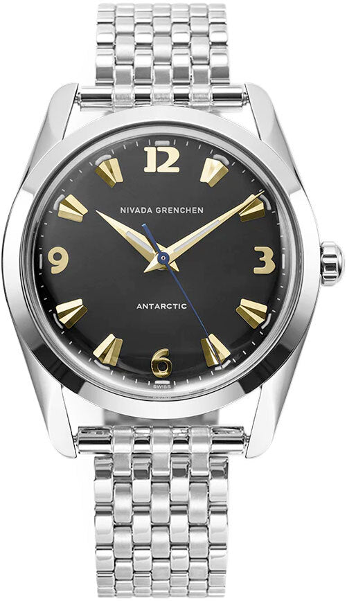 Nivada Grenchen 35015M12 Antarctic 35mm Black & Gold White Luminova