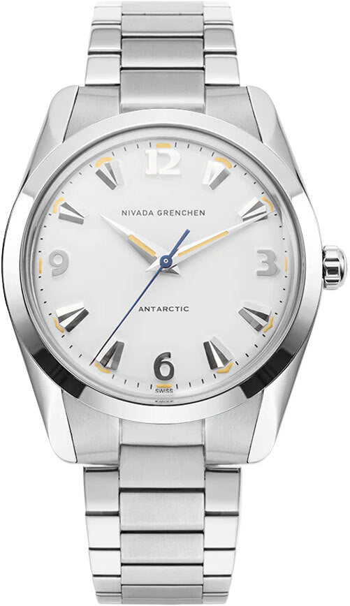 Nivada Grenchen 35003M20 Antarctic 35mm White & Beige Luminova