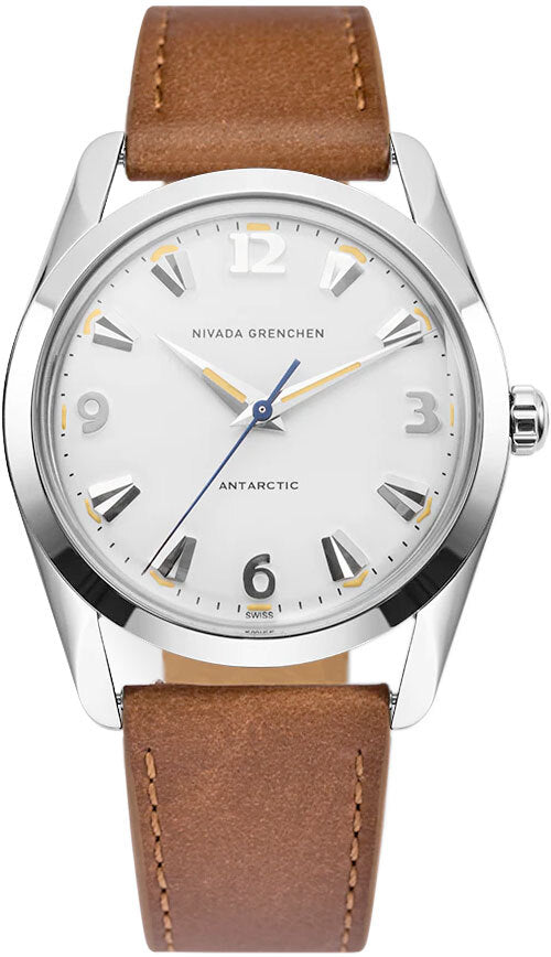 Nivada Grenchen 35003M16 Antarctic 35mm White & Beige Luminova