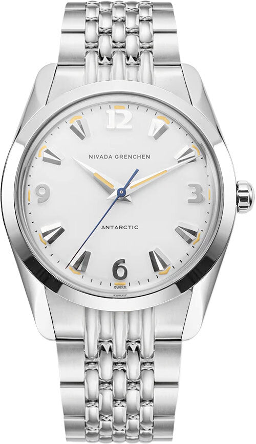 Nivada Grenchen 35003M04 Antarctic 35mm White & Beige Luminova