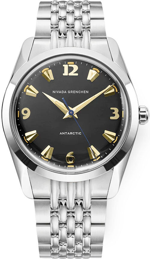 Nivada Grenchen 35016M04 Antarctic 35mm Black & Gold Beige Luminova