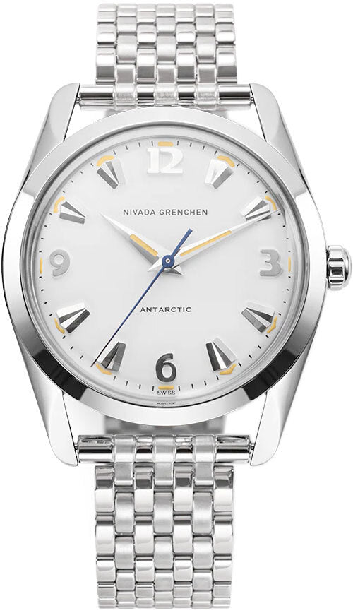 Nivada Grenchen 35003M12 Antarctic 35mm White & Beige Luminova