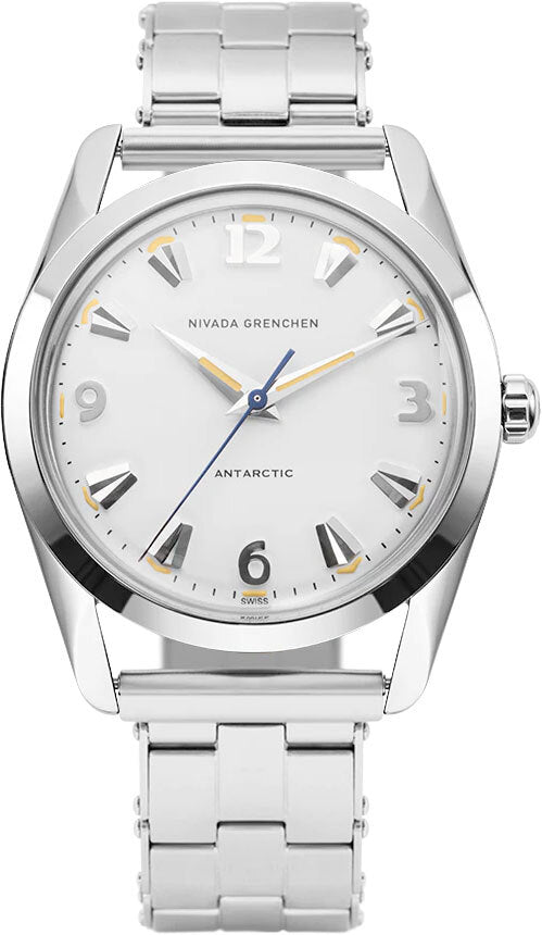 Nivada Grenchen 35003M13 Antarctic 35mm White & Beige Luminova
