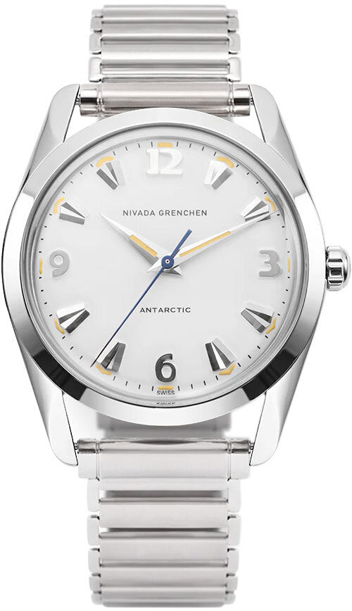Nivada Grenchen 35003M11 Antarctic 35mm White & Beige Luminova