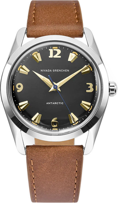 Nivada Grenchen 35016M16 Antarctic 35mm Black & Gold Beige Luminova