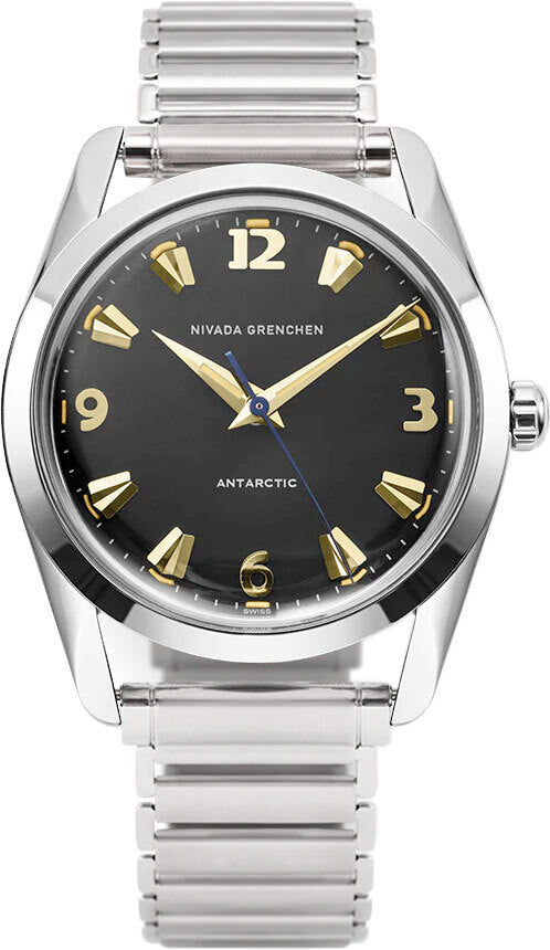 Nivada Grenchen 35016M11 Antarctic 35mm Black & Gold Beige Luminova