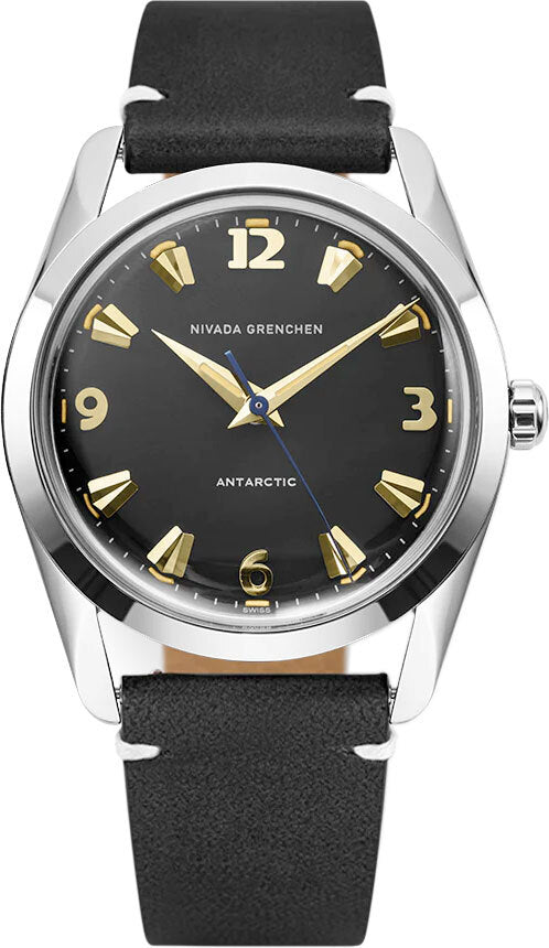 Nivada Grenchen 35016M15 Antarctic 35mm Black & Gold Beige Luminova