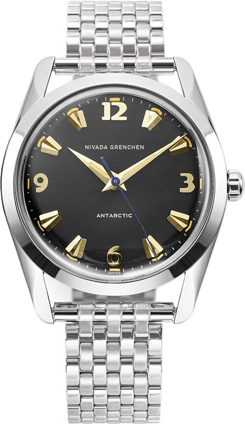 Nivada Grenchen 35016M12 Antarctic 35mm Black & Gold Beige Luminova