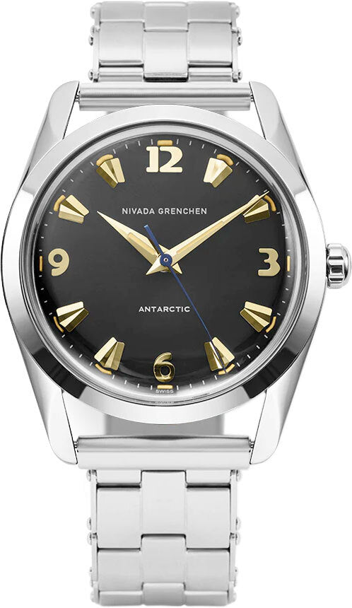 Nivada Grenchen 35016M13 Antarctic 35mm Black & Gold Beige Luminova