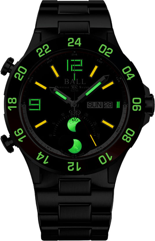 Ball DG3220A-S1CJ-BK Roadmaster Marine GMT Moon Phase Black Dial 42mm