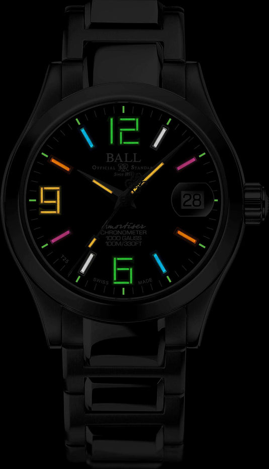 Ball NL9616C-S5CJ-BKR Engineer III Pioneer II Black Dial Rainbow Tubes 36mm