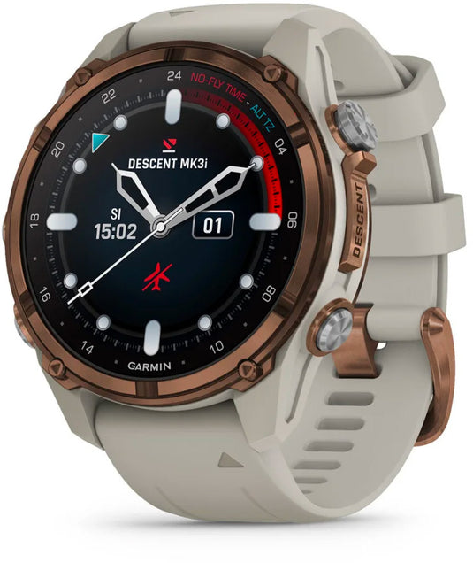 Garmin Descent Mk3i Bronze PVD Titanium 43mm with French Gray Silicone Band