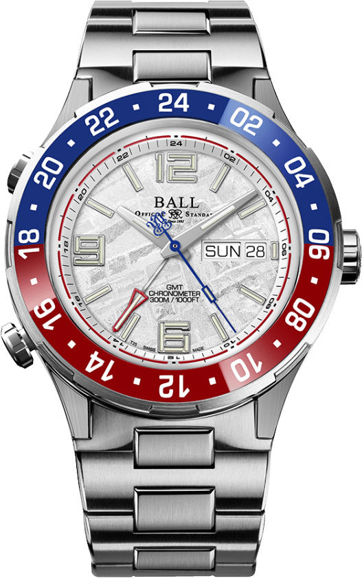 Ball Roadmaster Marine GMT Meteorite Dial 40mm Blue & Red