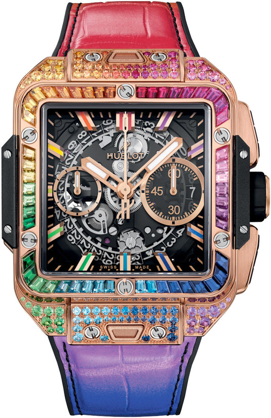 Hublot 821.OX.0118.LR.0999 Square Bang Unico King Gold Rainbow 42mm