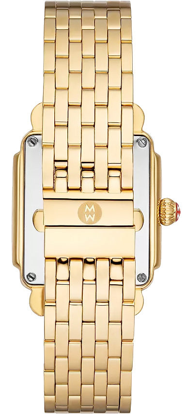 Michele Deco Mid 18K Gold Diamond Dial Watch MWW06V000004