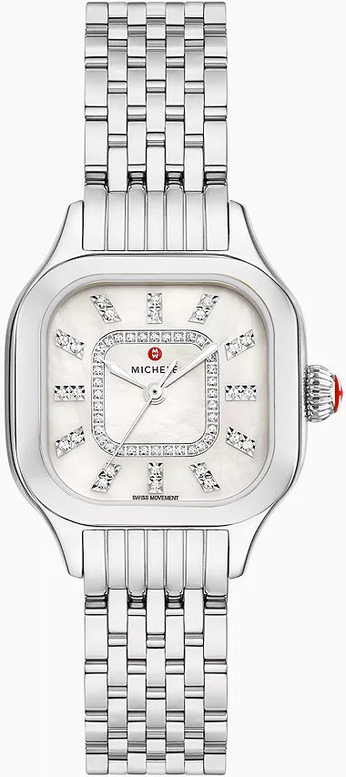 Michele Meggie Stainless Steel Diamond Dial Watch MWW33B000008