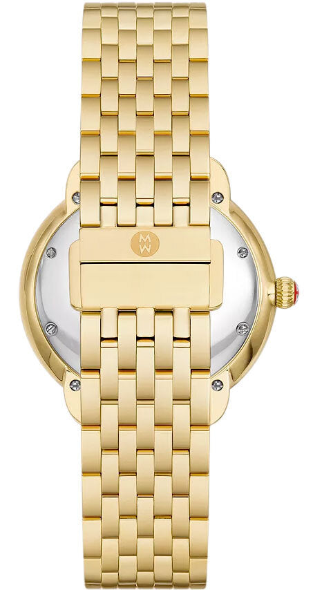 Michele Serein Mid 18k Gold-Plated Diamond Dial Watch MWW21B000160