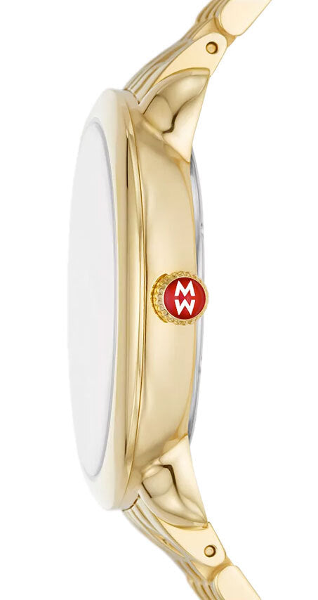 Michele Serein Mid 18k Gold-Plated Diamond Dial Watch MWW21B000160