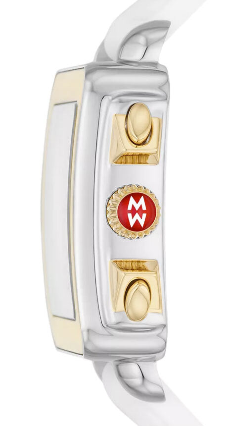 Michele Deco Sport Gold-Tone White Silicone Watch MWW06K000060