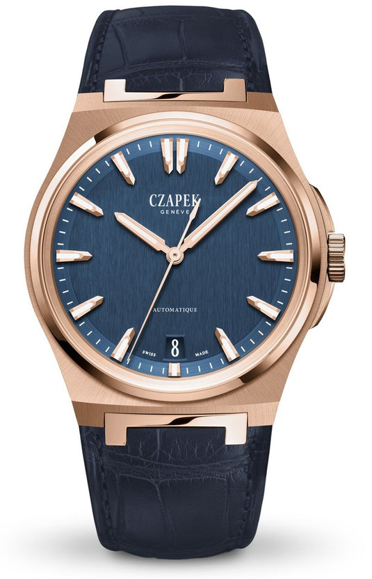 Czapek Antarctique Mount Erebus Deep Blue Limited Edition on Leather Strap