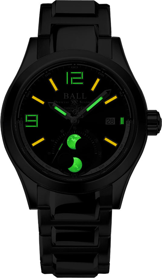 Ball Engineer II Moon Phase Chronometer 41mm Black Dial on Bracelet