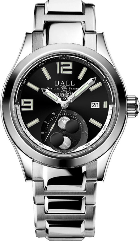 Ball Engineer II Moon Phase Chronometer 41mm Black Dial on Bracelet