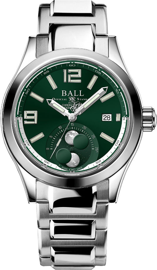 Ball Engineer II Moon Phase Chronometer 41mm Green Dial on Bracelet
