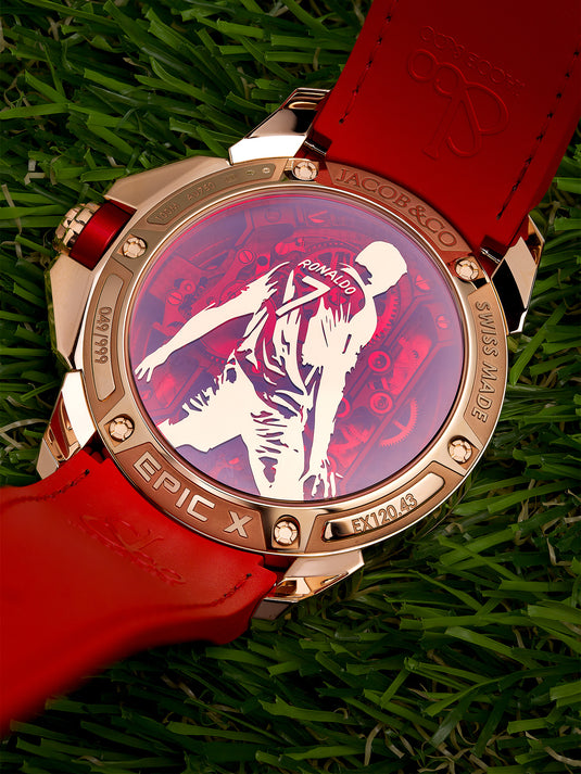 Jacob & Co. Epic X CR7 Flight of CR7 Rose Gold Red on Strap