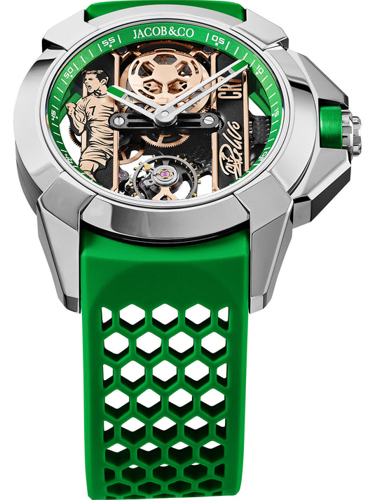 Jacob & Co. Epic X CR7 Heart of CR7 Stainless Steel Green on Strap