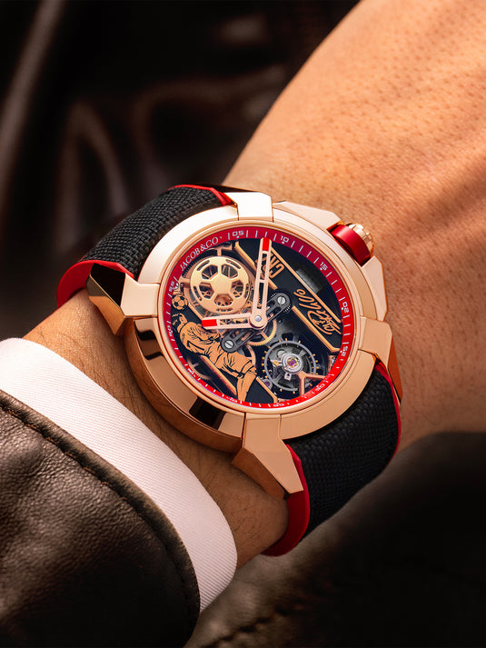 Jacob & Co. Epic X CR7 Flight of CR7 Rose Gold Red on Strap