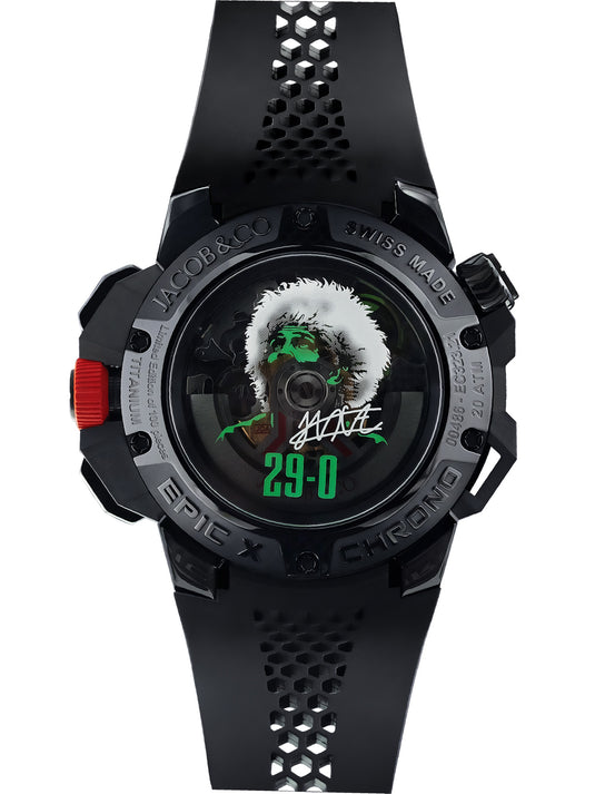 Jacob & Co. Epic X Chrono Khabib in Black Titanium Green on Strap