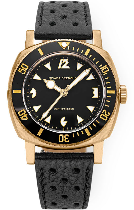Nivada Grenchen 14123A10 Depthmaster Bronze Black Dial on Strap