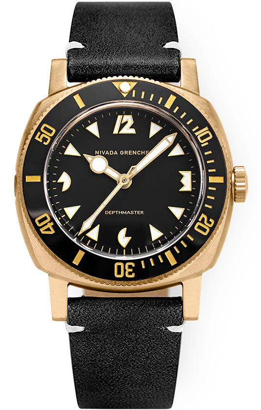 Nivada Grenchen 14123A15 Depthmaster Bronze Black Dial on Strap
