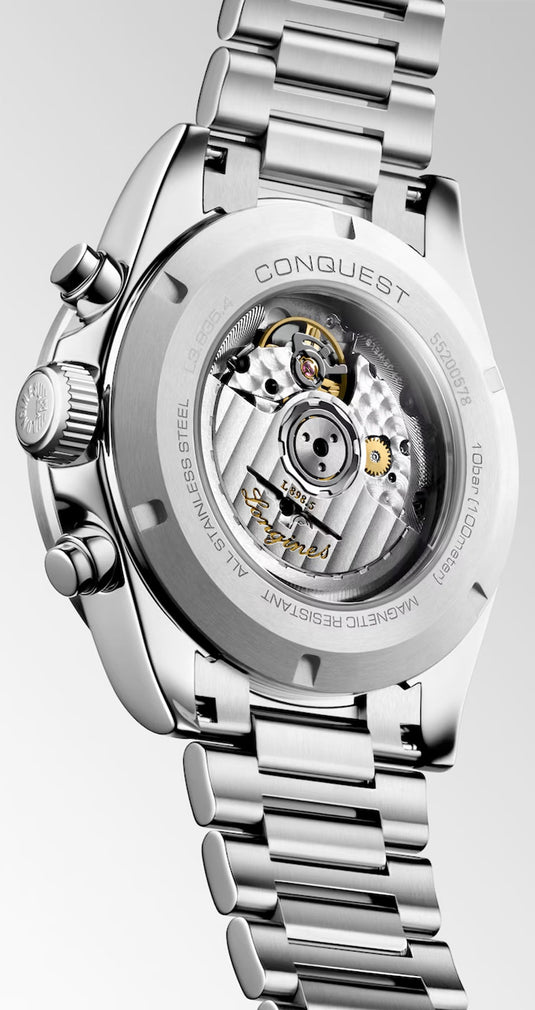 Longines L3.835.4.02.6 Conquest Silver Dial on Bracelet