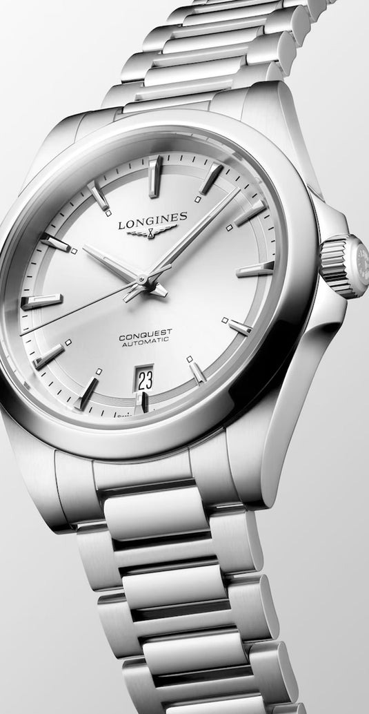 Longines L3.720.4.72.6 Conquest Silver Dial on Bracelet
