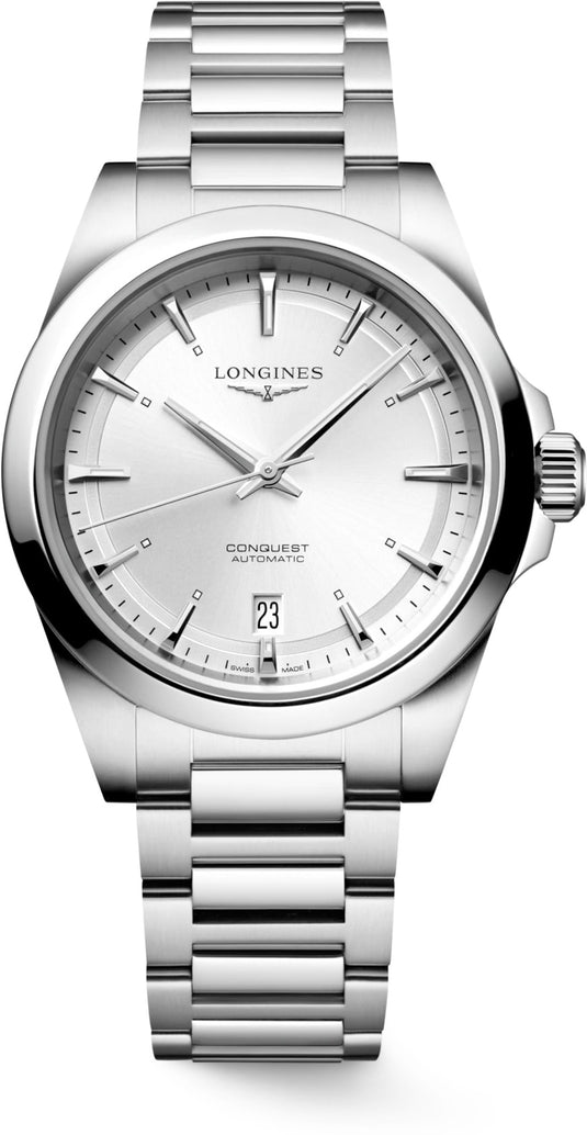 Longines L3.720.4.72.6 Conquest Silver Dial on Bracelet